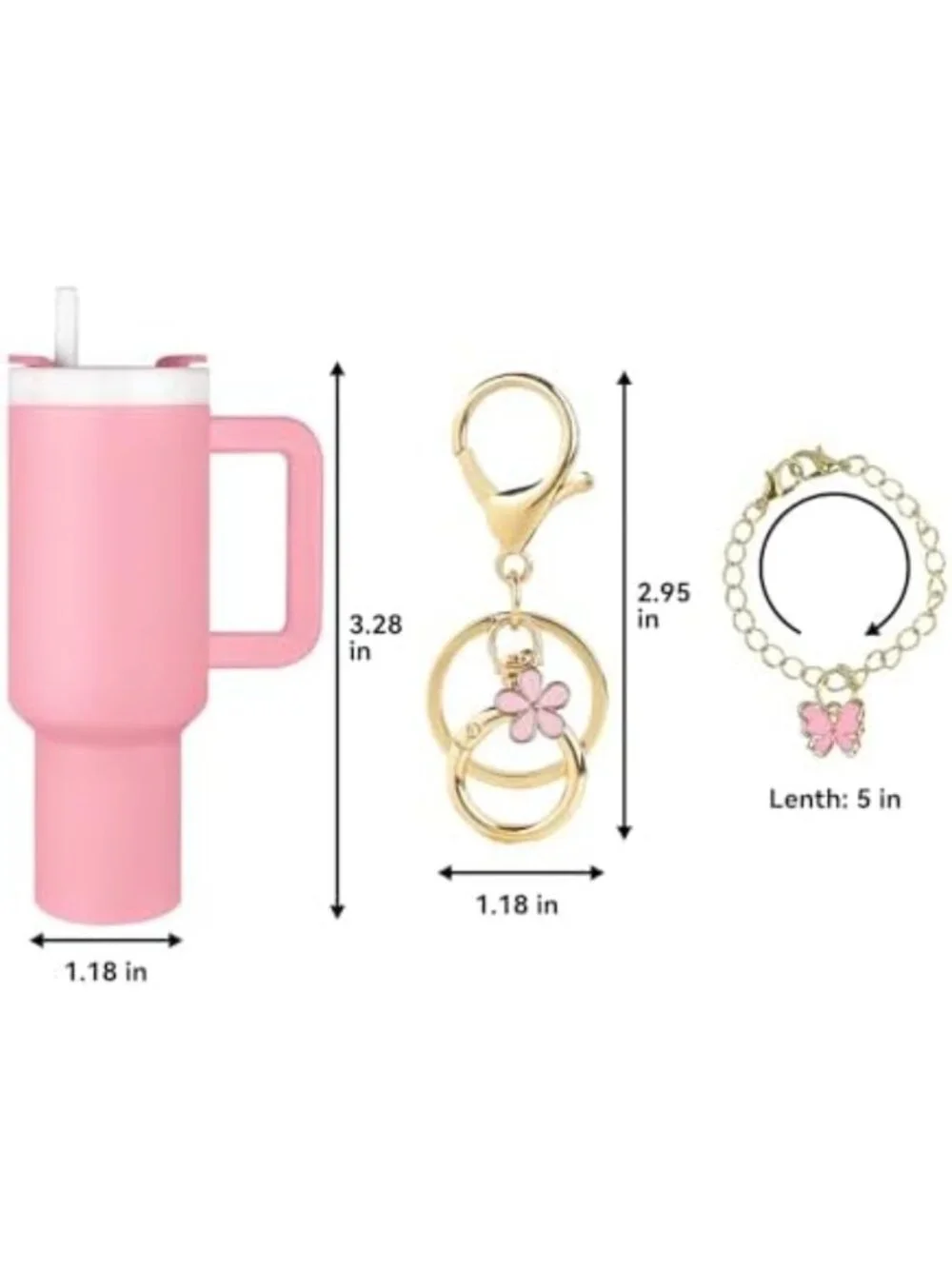 Cute Mini Tumbler Keychain Charm for Lip Balm & Chapstick Holder - Purse